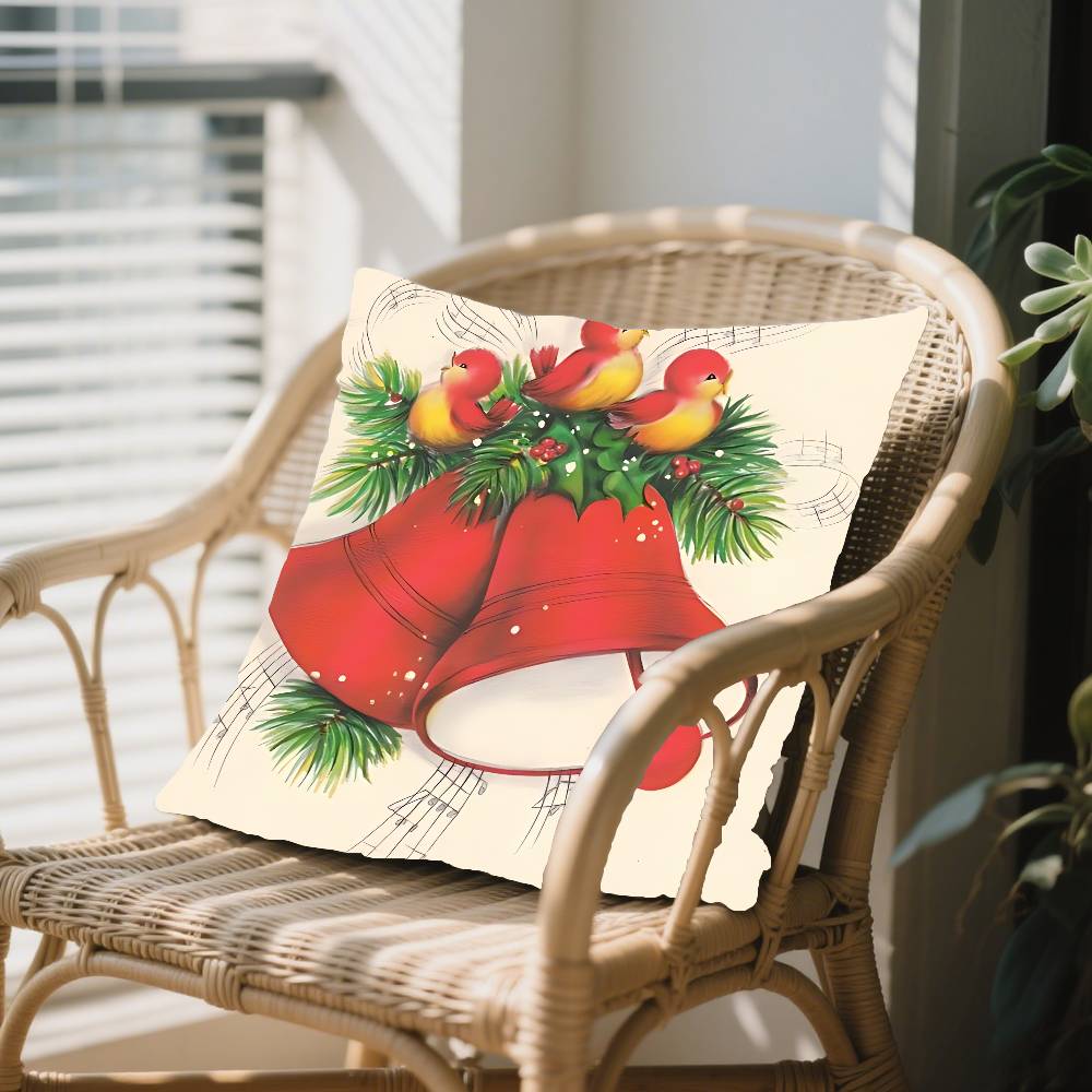Weihnachtsglocke Kissenbezug Überwurf Kissenbezug Nordisch Vintage Stil Kissenbezüge Zuhause Wohnzimmer Sofa Couch Sitz Dekoration