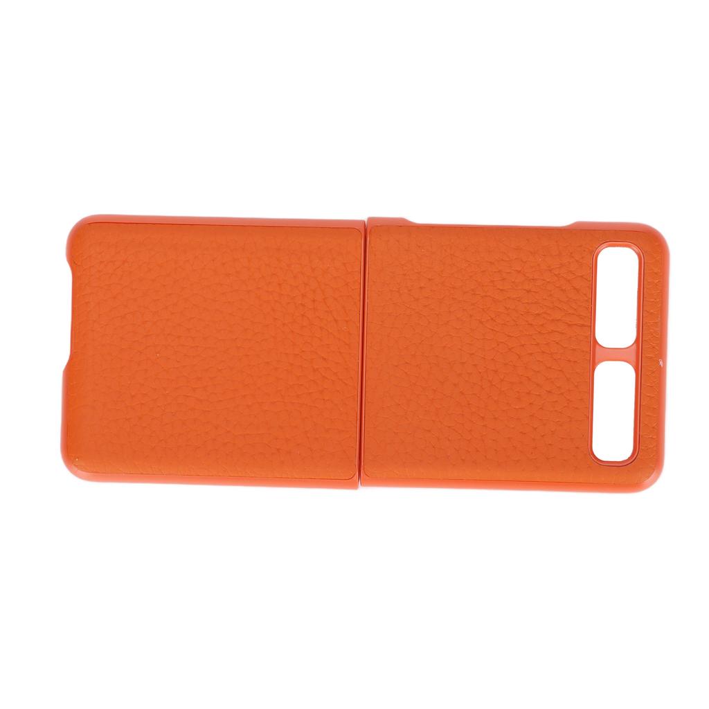 Leather Phone Case Protective Cover for Samsung Galaxy Z Flip Anti Scratch Cover ShellOrange Type 1