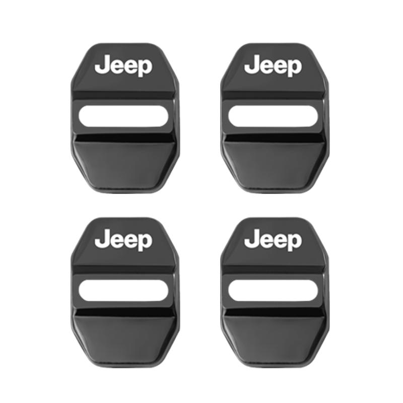 Sbfu3 4Pcs Stainless Car Door Lock Cover Steel Protection Stickers Accessories For Jeep Grand Wrangler JK Cherokee Liberty Gladiator C