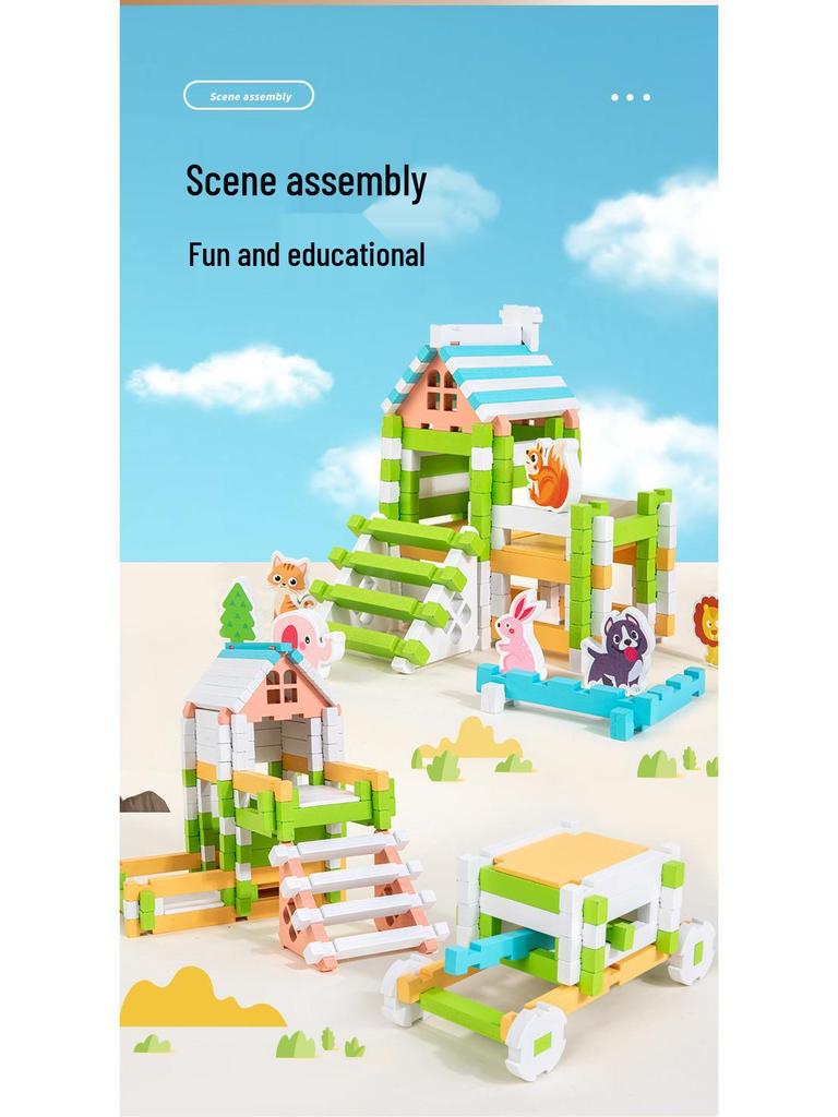 Luban Čep a dlab Dřevěná stavebnice: Dětská DIY vzdělávací montáž chatky