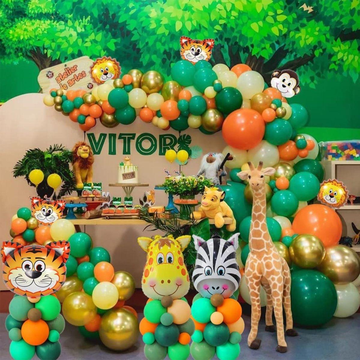

Jungle Animal-themed Green Balloon Set, Children s Party Birthday Balloon Set, Party Decoration suit