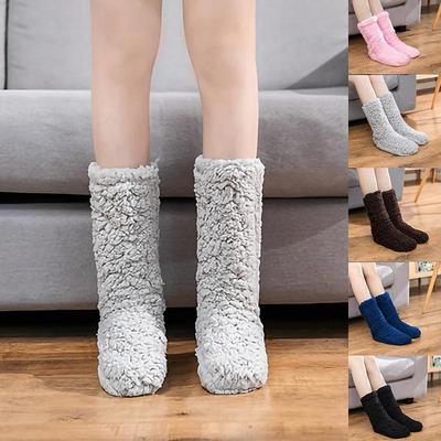 Women Winter Socks Plus Thicken Warm Soft Cotton Sock Home Non-Slip Bedroom Shoes Christmas Gift Knitted Room Floor Sleep Sock