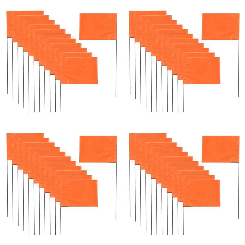 

200Pack Marking Flags, Orange Yard Flags 15X4x5inch, Marker Flags, Lawn Flags Markers, Irrigation Flags, Landscape Flags помаранчевий