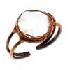 Mother Of Pearl Handmade Gemstone Ring, Copper Electroformed Ring Antique Jewelry, Adjustable Ring Engagement Gift