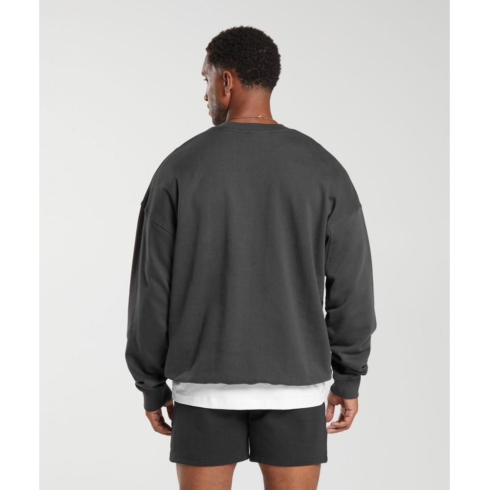 Gymshark Rest Day Essential Crew Onyx Grey A6a2l Gbcy