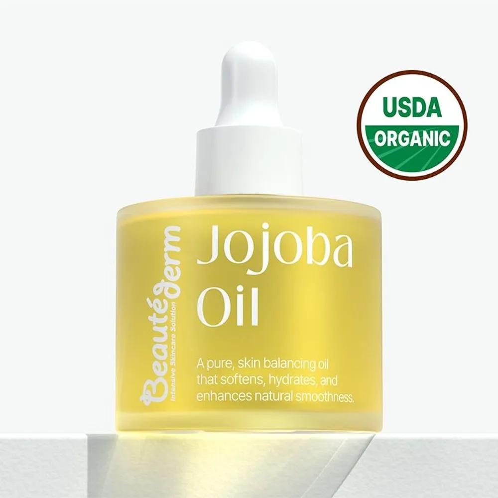 BEAUTEDERM Jojoba Oil 50ml USDA Organic Shine Moisturizing Face Oil
