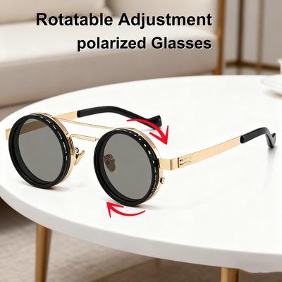 Fashion Level Rotatable Adjustable Men'S Sunglasses Retro Neutral Street Photography Uv400 Sunscreen Glasses