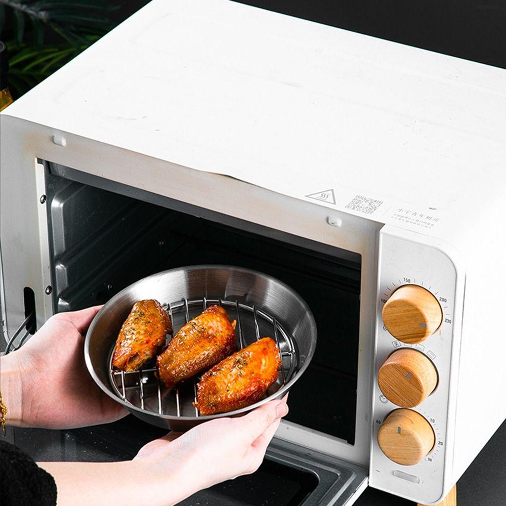 Non-stick Circular Drain Pan 304 Stainless Steel Air Fry Basket Air Fryer Baking Tray  Barbecue