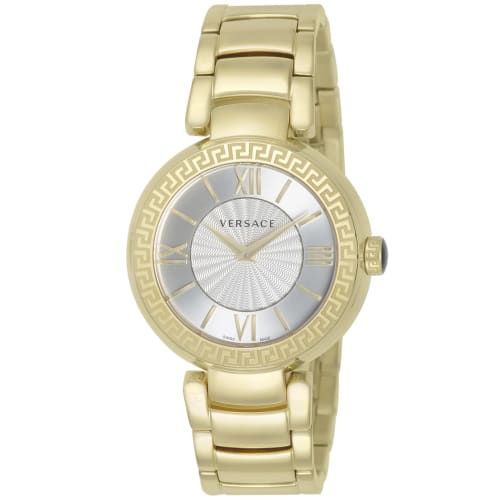 

Versace Leda Ladies Watch, White Dial, Stainless Steel, Sapphire Crystal, Quartz Movement, 37mm, Swiss Made, VNC120014, Gold
