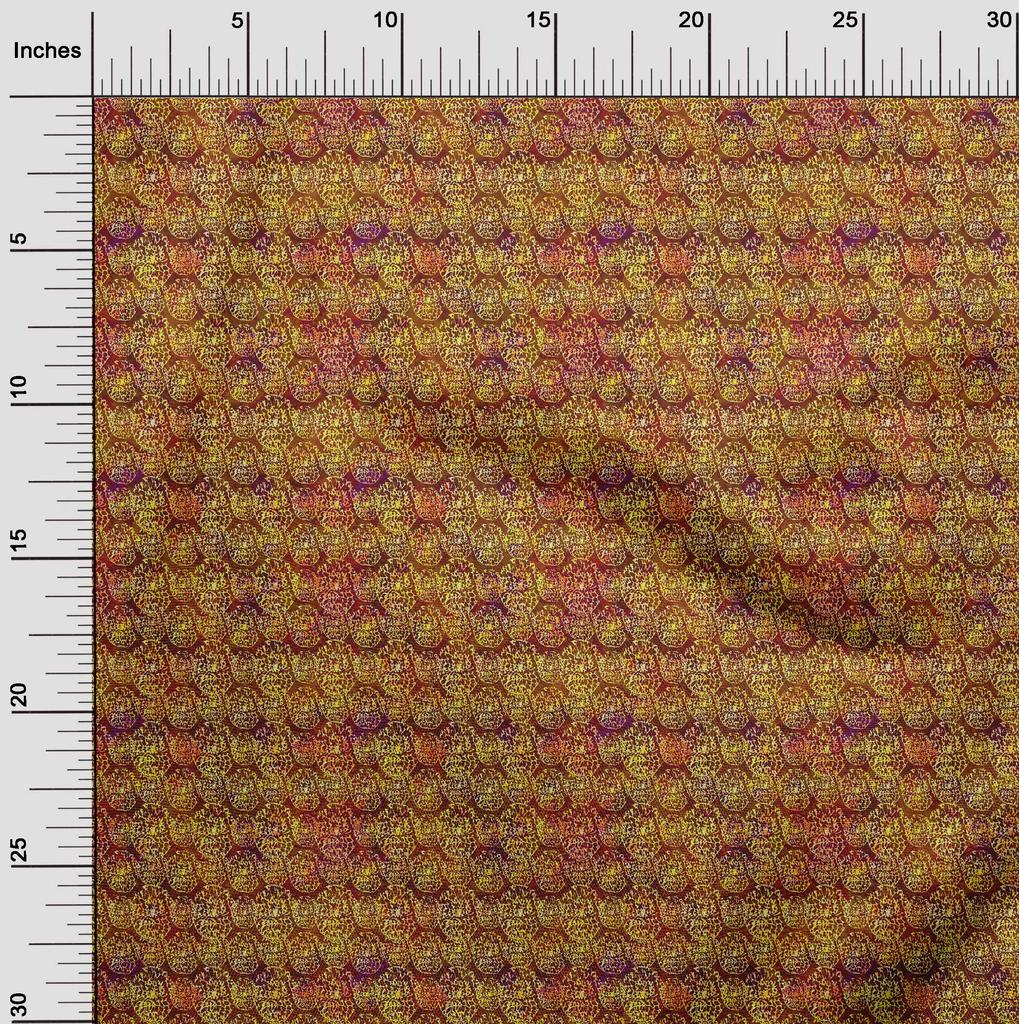 oneOone Georgette Viscose Brown Fabric Batik Sewing Fabric By The Yard Printed Diy Clothing Sewing Supplies 42 Inch Wide -