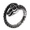 Adjustable Open Ring Men Women Vintage Punk Dinosaur Fossil Skull Design Sterling Geometric Statement