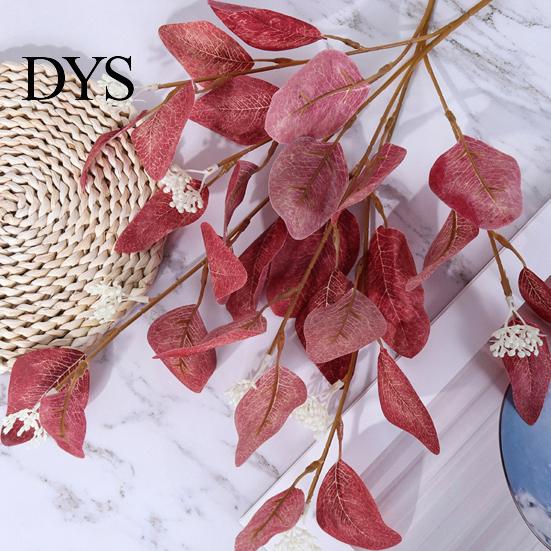 Artificial Greenery Decor Eucalyptus Leaf Branch 3 Fork Realistic Reusable Faux Green Centerpiece Plants Home Table Wedding Decoration Photo Props