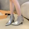 2024 Hot Sale Ladies Shoes Ankle Women's Boots Fashion Back Zip Office and Career Sexy Pointed Toe Plus Size Shoes for Women