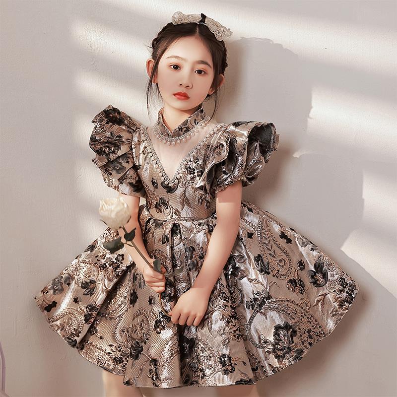 Flower Girl Dresses Kids Turkish Ball Gowns Vintage Spanish Children Birthday Party Dress Easter Eid Birthday Party