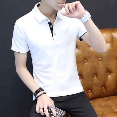 Maglietta POLO da uomo in puro cotone, casual, vestibilità slim, a maniche corte, parte inferiore superiore per uomo