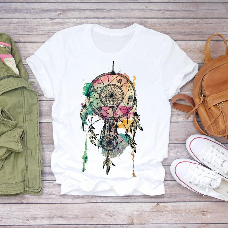 Dreamcatcher Dreamcatcher Crewneck Loose Fashion White T-shirt Women's Short-sleeved Tshirt Tops  Oversized T Shirt Tee