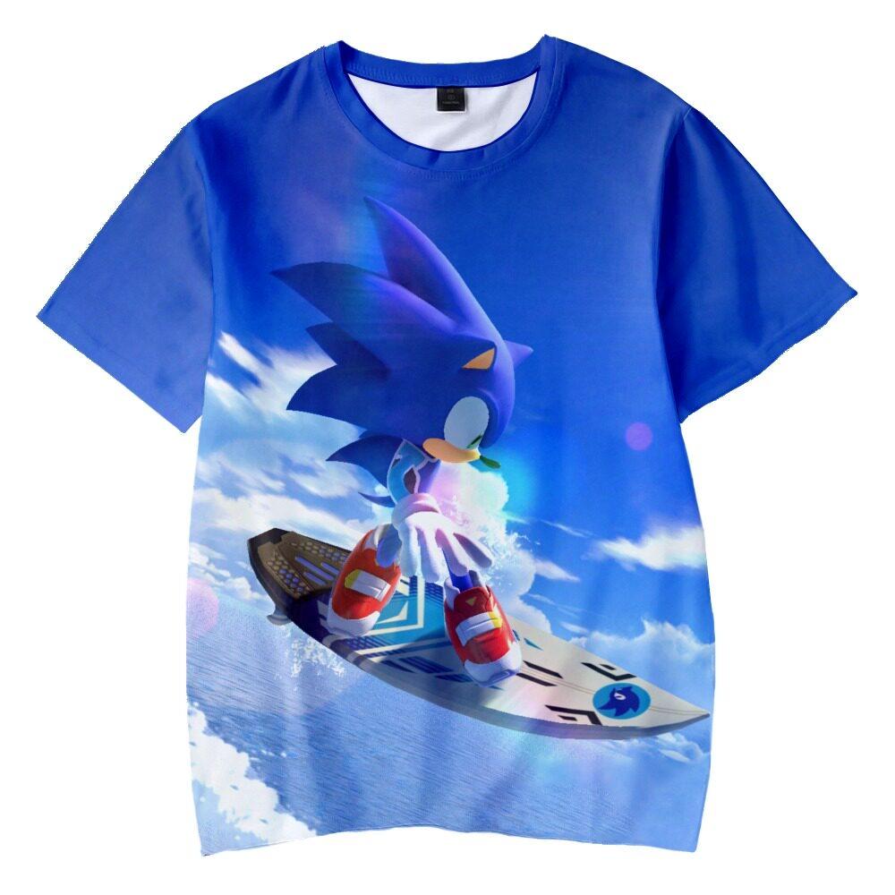 3D Clothing T-shirt, Sonic The Hedgehog Cartoon Character Printed Half-sleeved Summer Adult Children's Clothing Short Sleeved