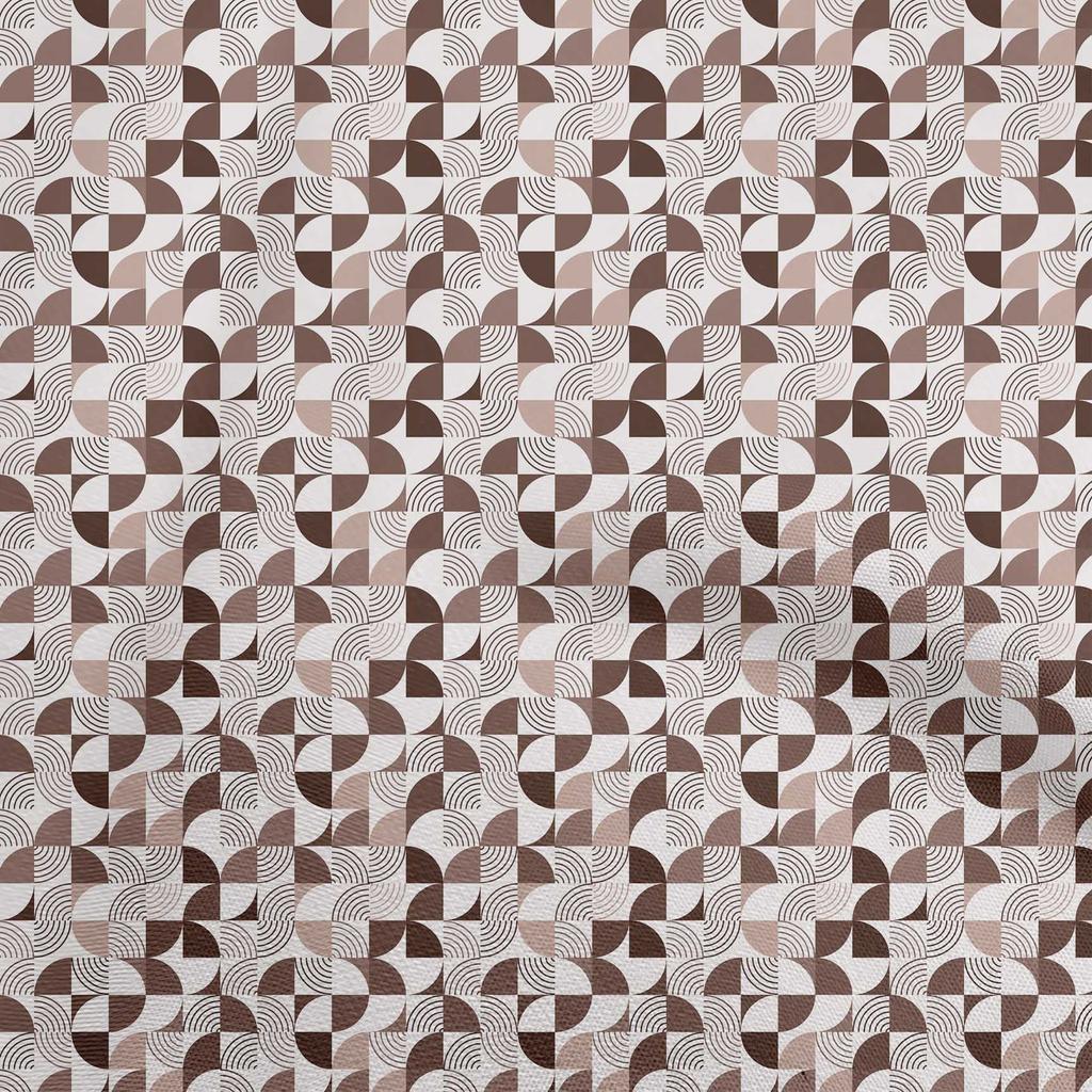 oneOone Cotton Flex Brown Fabric Geometric Dress Material Fabric Print Fabric By The Yard 40 Inch