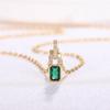 Emerald Green Lock Pendant Necklace with Micro Pave Accents