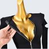 Round Neck Zipper Short Tight Long Sleeves Broken Sleeve Stylish Solid Color Rib Fabric Knitting Tops Women's Clothing Cardigan Spring Women