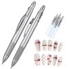 2PCS Nail Dotting Pen, 5-in-1 Nail Dotting Tool Ballpoint Pen Design Double End Nails Art Pens Dottings Tools Manicure Art Tools for Nails DIY Salon
