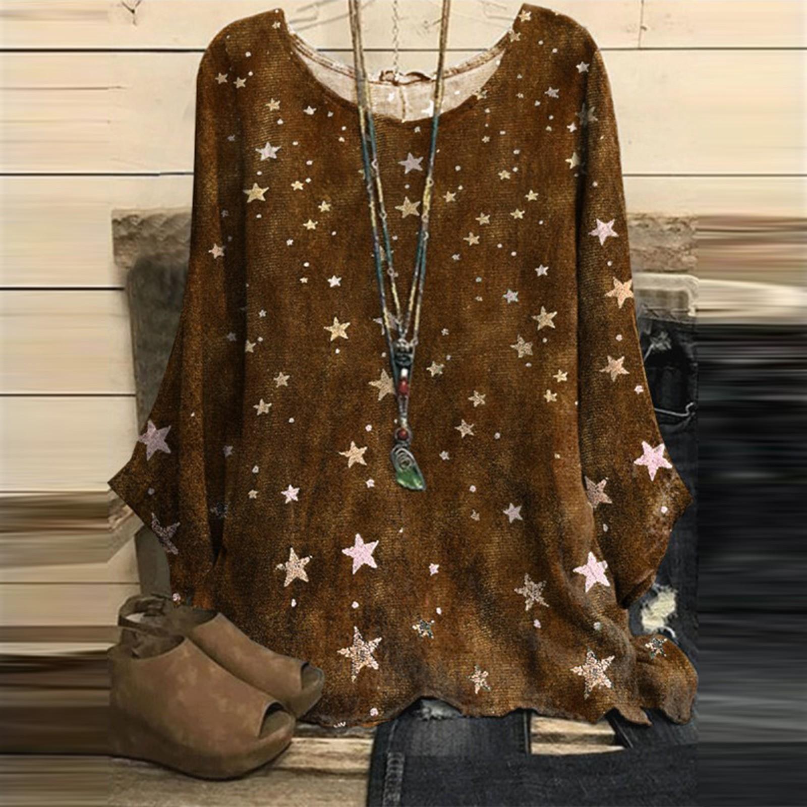 

Модная женская футболка с круглым вырезом и принтом, повседневные свободные винтажные пуловеры, топы XXXL хаки