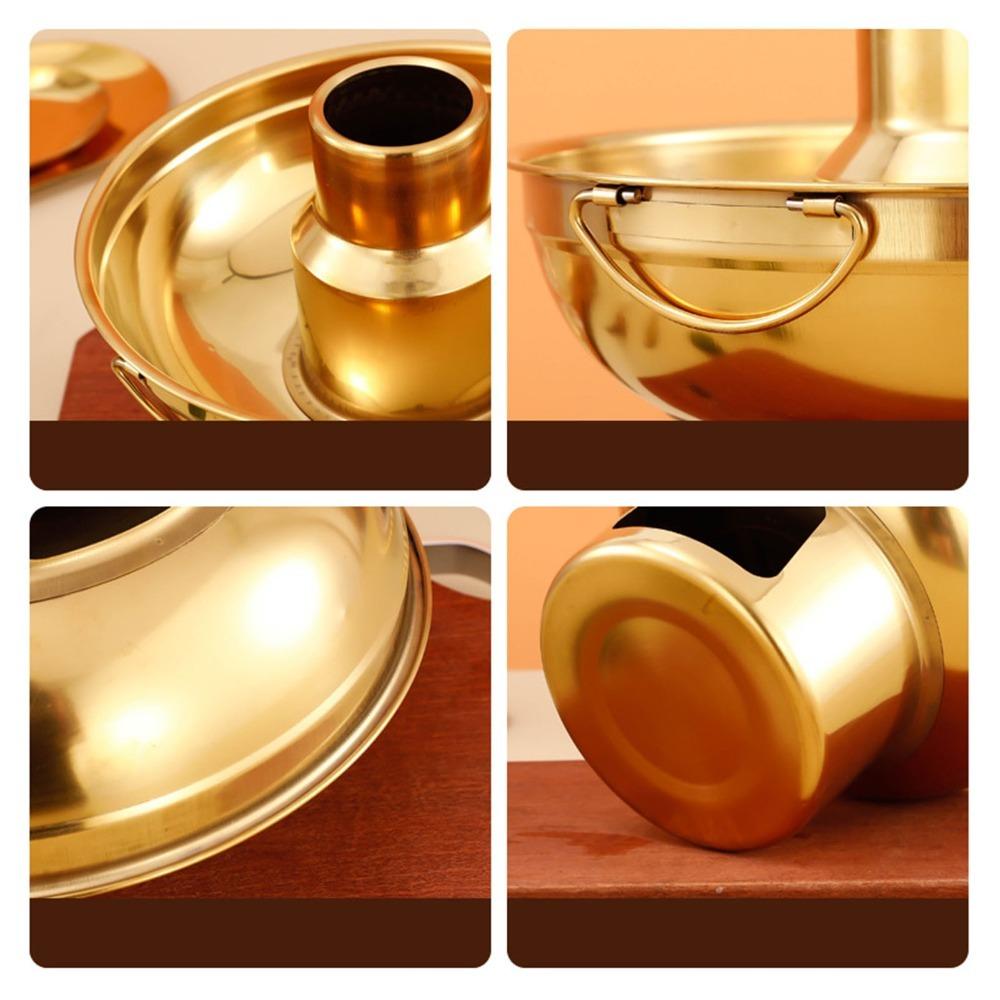 Gold Dessert Display Hot Pot Multi-Purpose Imitation Copper Hot Pot Dessert Display S