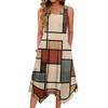 Damen Freizeitkleid für den Sommer, Tankkleid, lockeres Strandkleid mit Taschen, ausgestelltes Midi-Sommerkleid