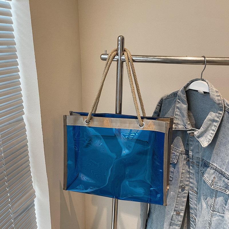 Women's bag summer new transparent large-capacity bag handbag jelly shoulder large bag mother and child bag