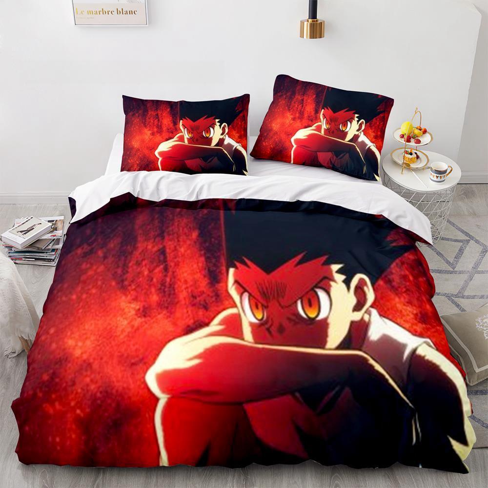 Fashion Anime HUNTER×HUNTER Bedding Set Single Twin Full Queen King Size Bed Set Adult Kid Bedroom Duvetcover Sets Home Textiles
