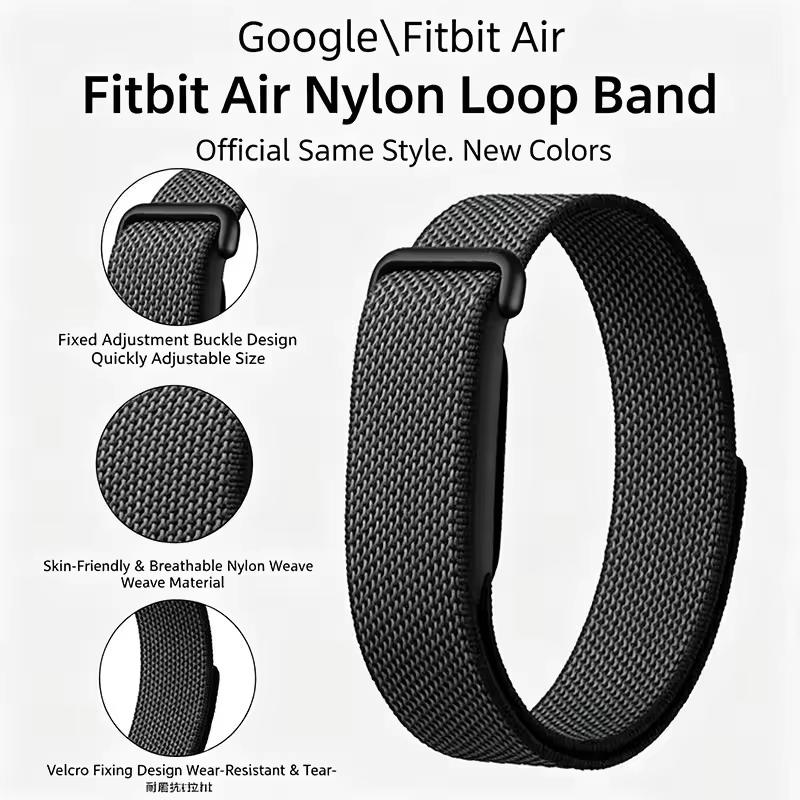 Correa oficial de bucle de nailon+silicona para Google Fitbit Air Pulsera transpirable para muñeca para Google Fitbit Air Accesorios de correa