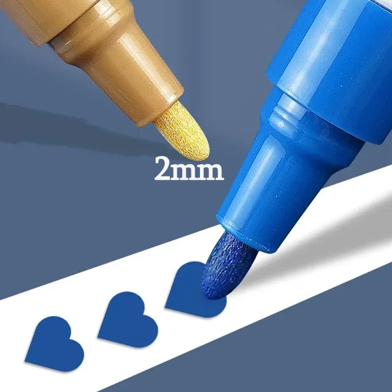12Colors Waterproof Colorful Paint Marker Pens Permanent Paint Marker White Tire Tread Rubber Fabric Paint Metal