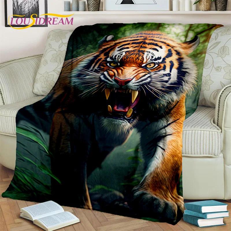 Beast Tiger Lion Leopard Animal Wildlife Cartoon Blanket,Soft Throw Blanket for Home Bedroom Bed Sofa Picnic Cover Blanket Kids