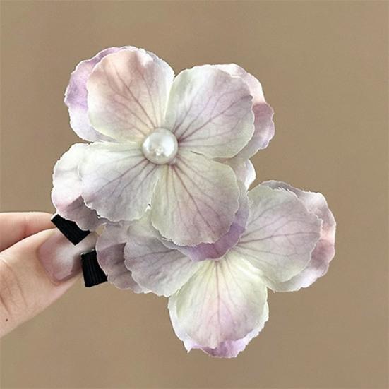 Women Hairpin Artificial Flower Decor Anti-slip Teeth Hair Pin Large Size Holiday Hair Clip Hair Accessories