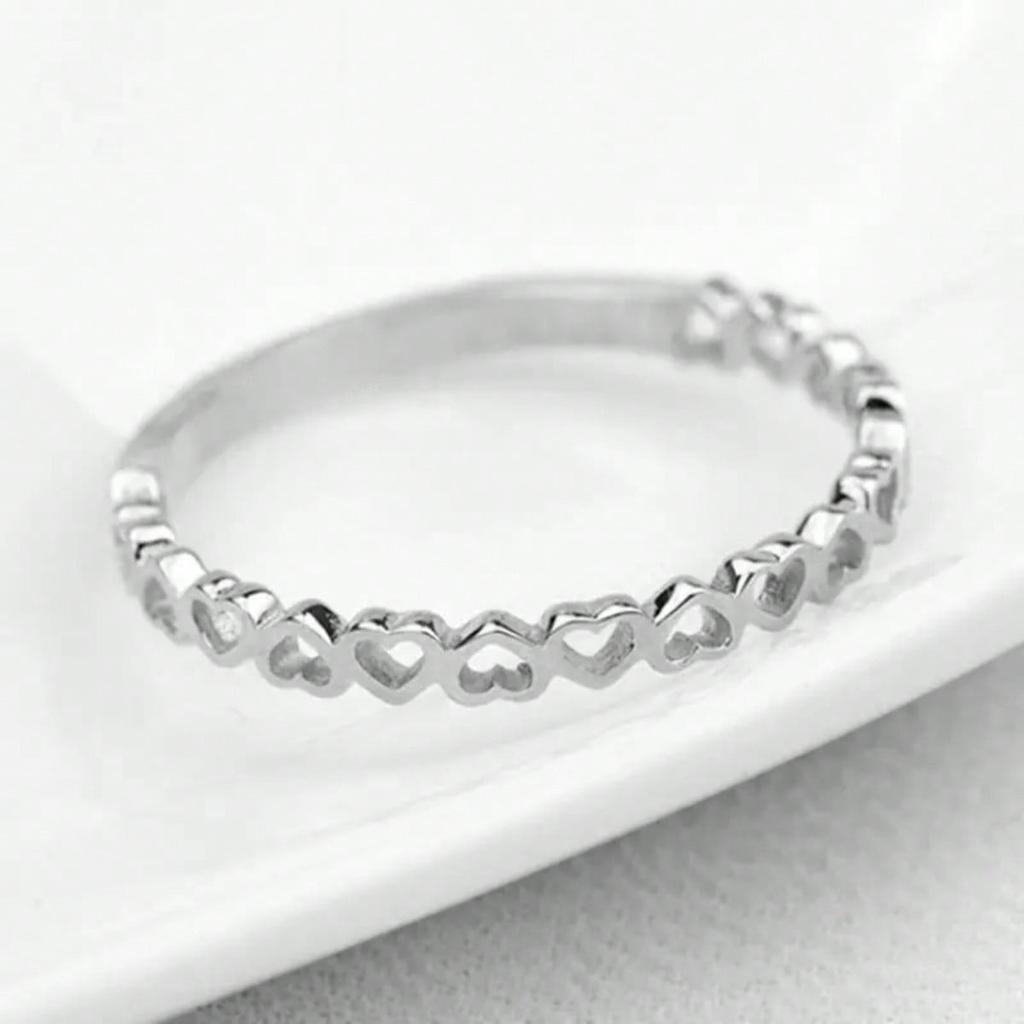 1pc Elegant Heart Shaped Ring, Heart Shaped Hollow Ring, Women's Fashion Jewelry