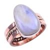 Natural Rainbow Moonstone Gemstone 925 Sterling Silver Two Tone Ring S.6.5 M2P34