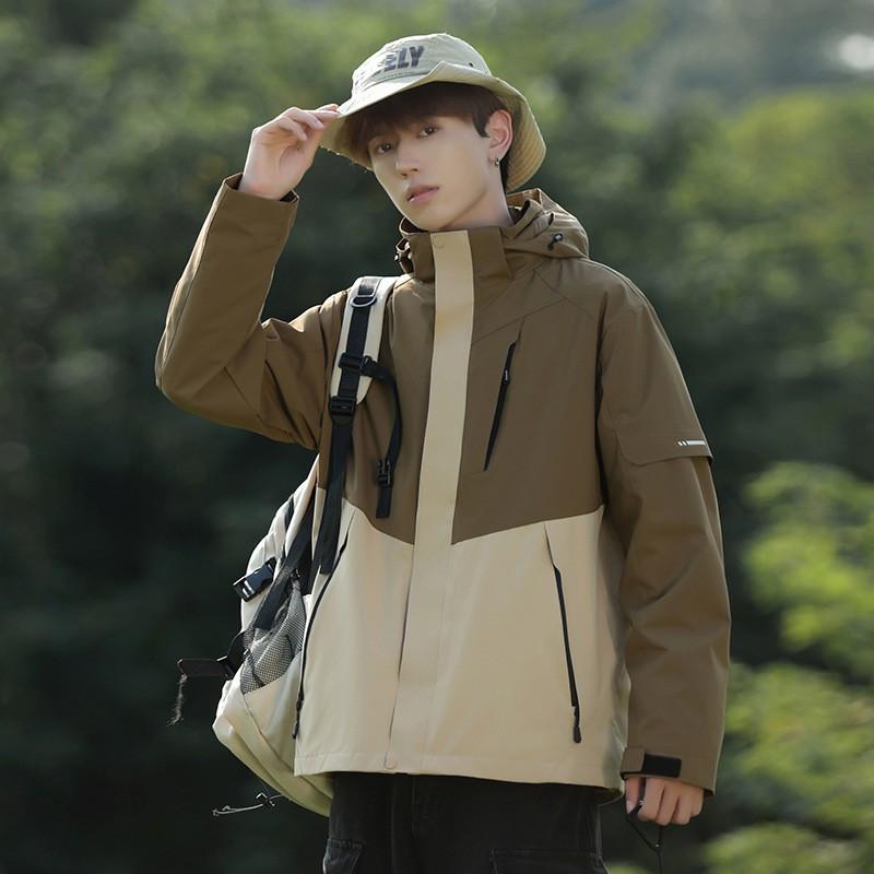 Waterproof Windbreaker Jacket Couples Outdoor Hiking Camping Lightweight Single Layer Hooded Coat