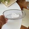 Stainless Steel Fruit Basket Oval Mesh Screen Portable Vegetable Draining Basket