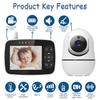 100-240 AC Video Baby Monitor 2.4G Wireless with 3.5 Inches LCD, 24Hrs Battery 900ft Range 2 Way Audio Temperature Sensor