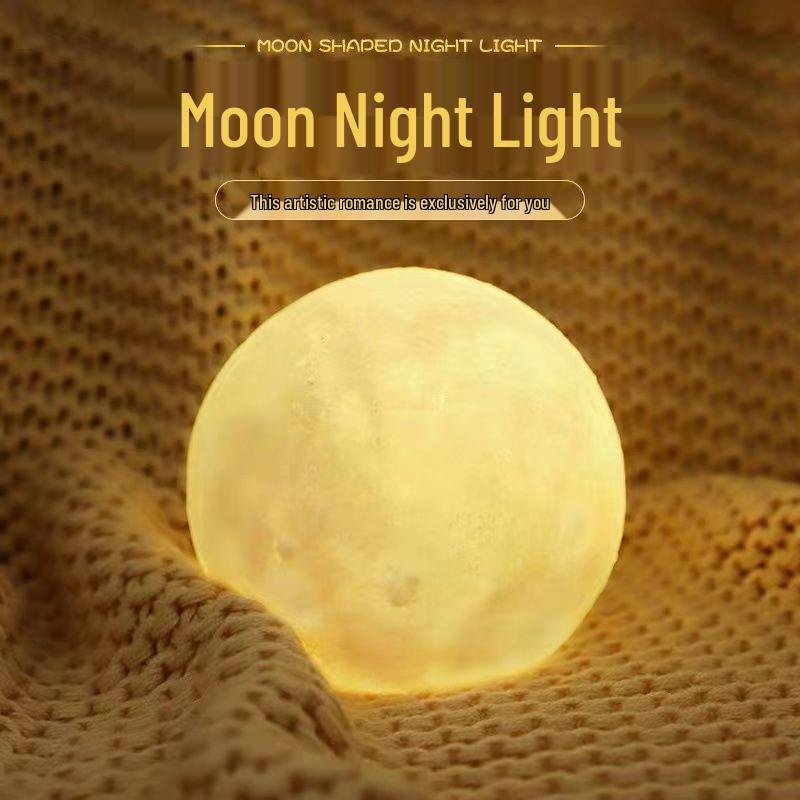 3D Moon Lamp Night Light - Creative Bedroom Gift for Girlfriend or Best Friend's Birthday