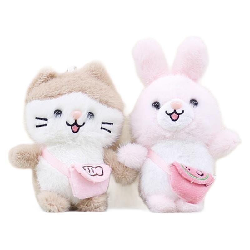 Cozy Mini Plush Dog Rabbit Cat Keychain Doll Backpack Toy Perfect Gift Idea