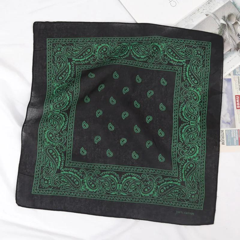 Unisex Hijab Men Women Black Cotton Bandana Hairband Cowboy Biker Sports Headwear Wrist Hairwrap Head Wrap Scarf Paisley Wraps