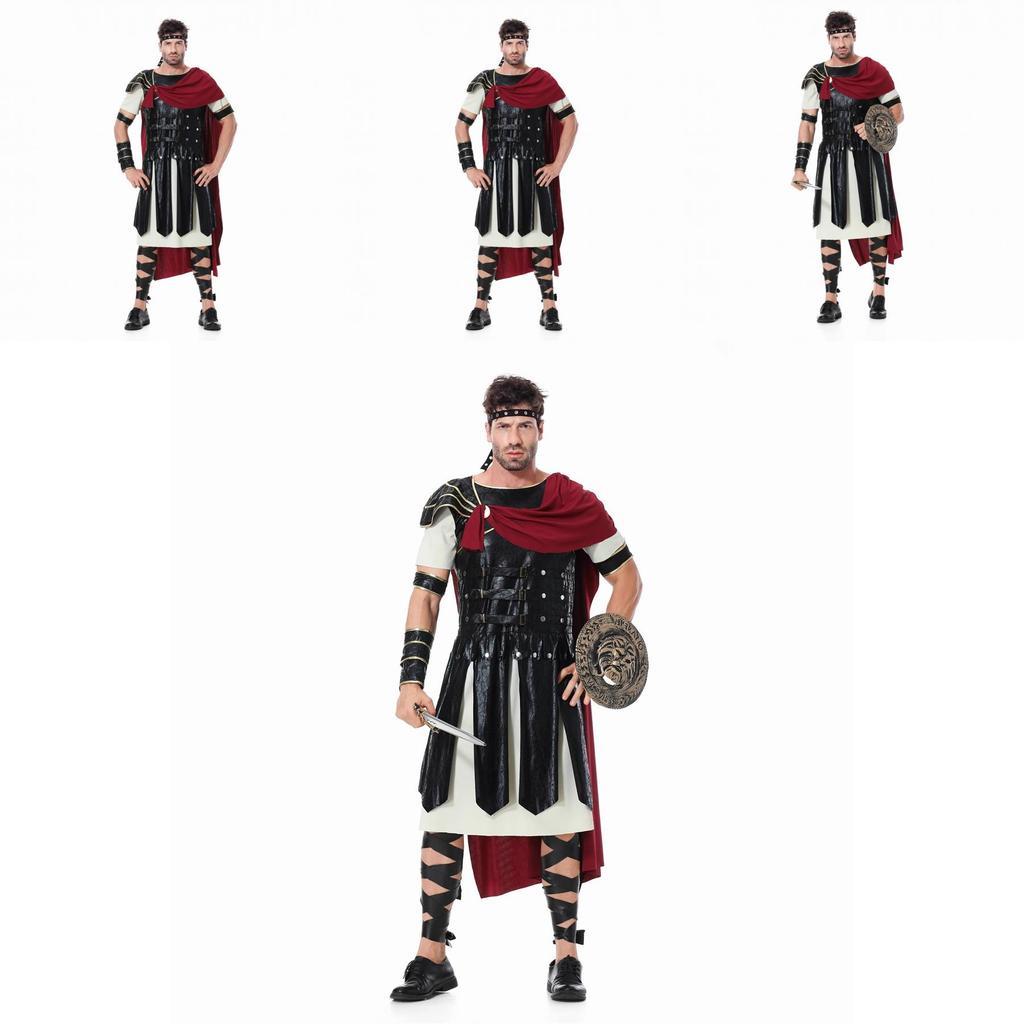 Halloween Roman Warrior Costume For Stage Performances With Cotton Blend Fabric
