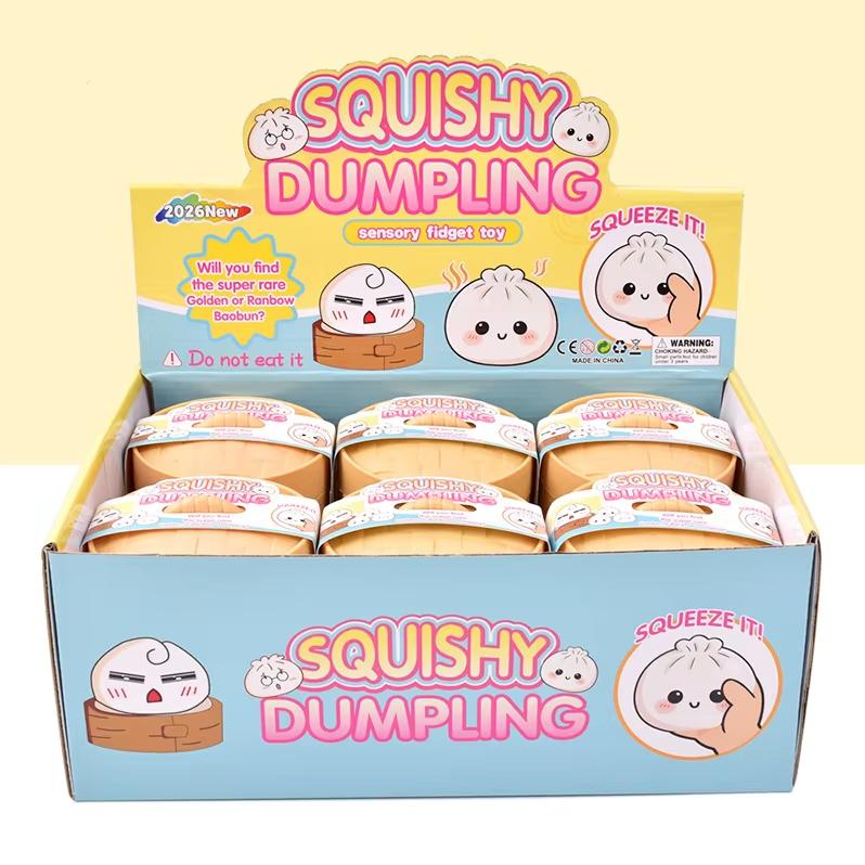 Glitter Dumpling Squishies Mystery Box - Colorful Baozi Food Squishy Sensory Fidget Toy for Anti-Stress