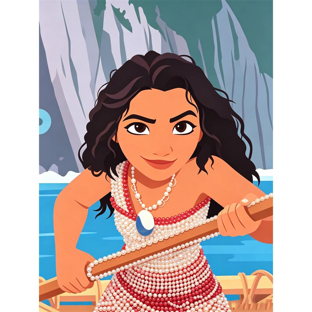 

Disney Pearl Painting Moana Handmade DIY Pearl Gemstone Painting Pictures Crafts Special Shape Home Wall Decoration 30x40