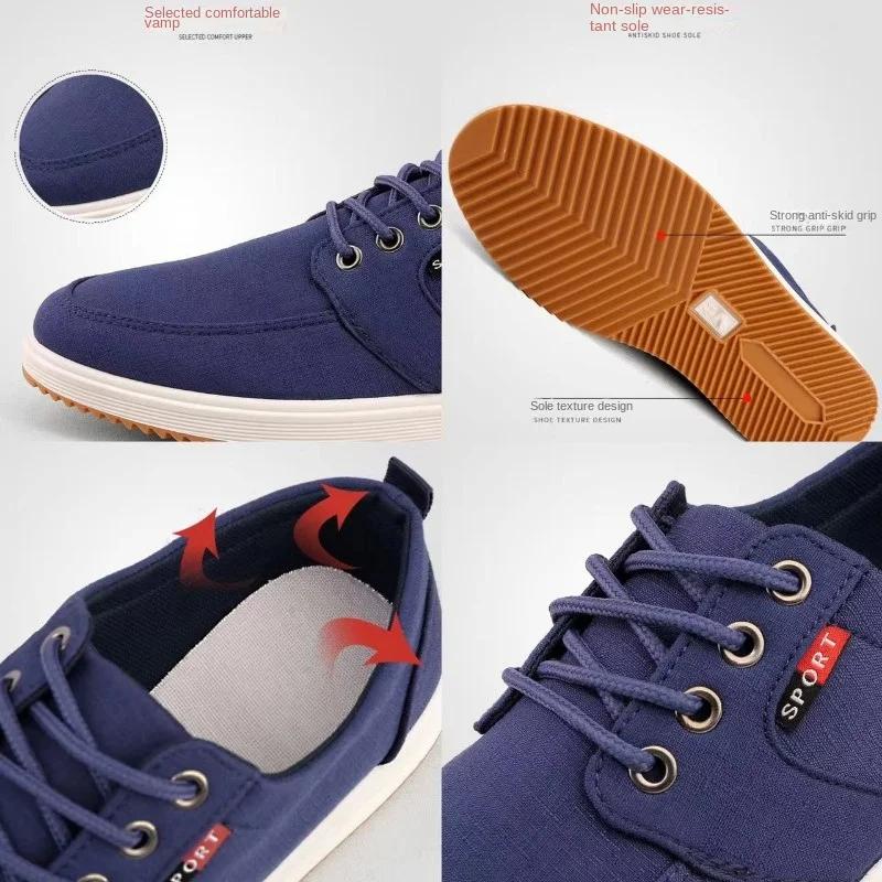 New Men Canvas Shoes Fashion Breathable Casual Shoes for Men Comfortable Men Driving Shoes Lace Up Sneakers Zapatillas De Hombre