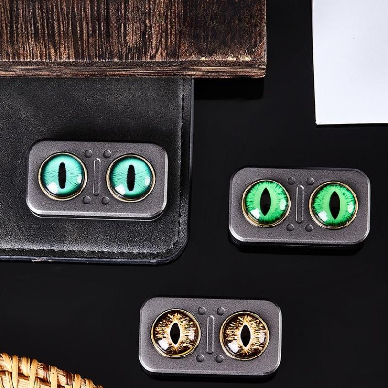 Owl Rotating Mechanical Slider Magnetic Push Card Clicker Fidget Spinner Pushing Plate Edc Alloy Stress Relief Sensory Toy