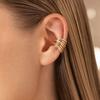Multi-Layer Stacked Ear Cuff Clip On Earrings Adjustable Fit with Embedded Zircon Stones for Stylish Layered Look without Piercing