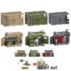 MOC WW2 Militær container våpenbokser Byggekloss Figur Army Soldat Tilbehør DIY Militær transportkoffert Murstein Barneleke