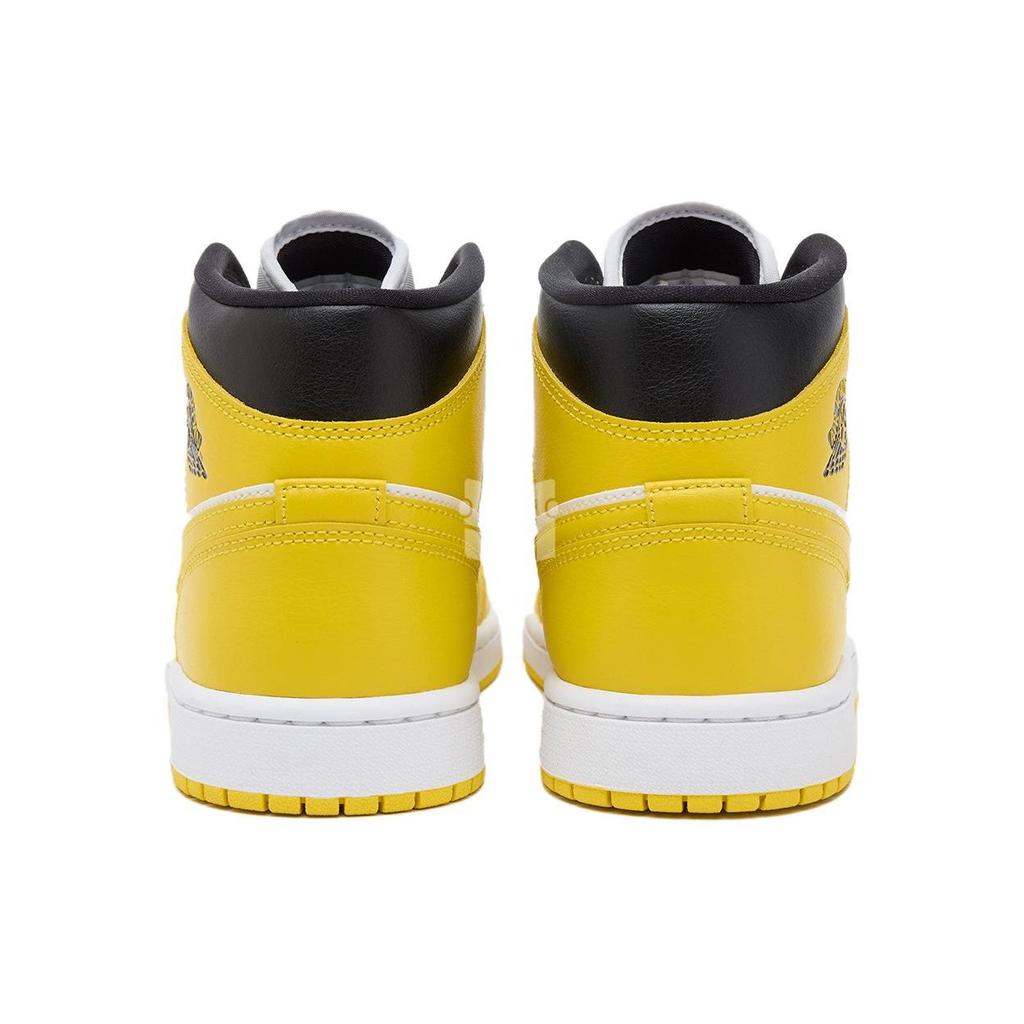 Air Jordan 1 Mid Vivid Sulfur Women Sneakers Yellow White Black BQ6472-170